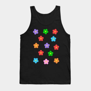 Multicolor Bib Flower Pattern Tank Top